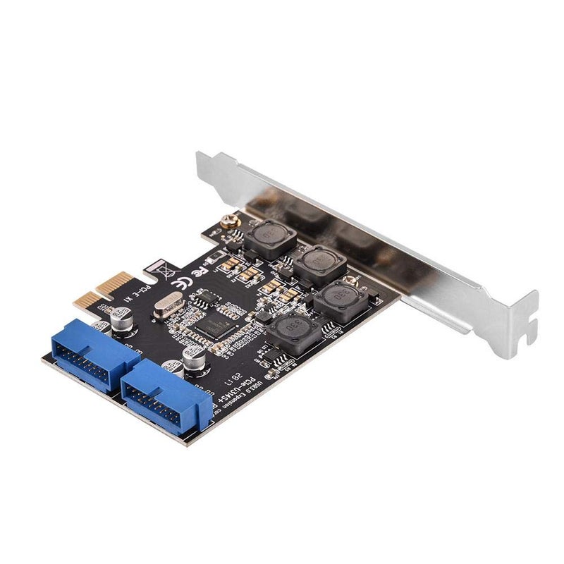 Lazmin 2 Port USB 3.0 PCIE Internal Card, PCI Express Expansion Card up to 5Gbps Chipset 19 Pin USB 3.0 Card Adapter with Low Profile - Image 1